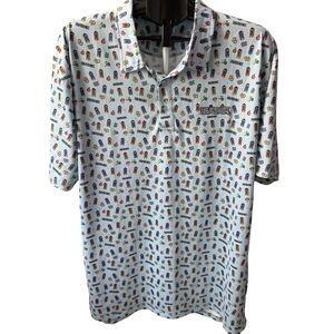 Beatbox Drink Promo Men’s Polo Shirt Size 2XLarge Promotional Item Golf All Over